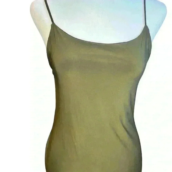 PrettyLittleThing  Womens Cami Midi Dress Sleeveless Scoop Neck Green Size 10 - Picture 4 of 5